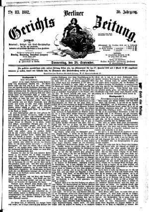 Berliner Gerichts-Zeitung vom 28.09.1882