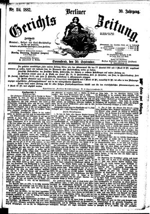 Berliner Gerichts-Zeitung vom 30.09.1882