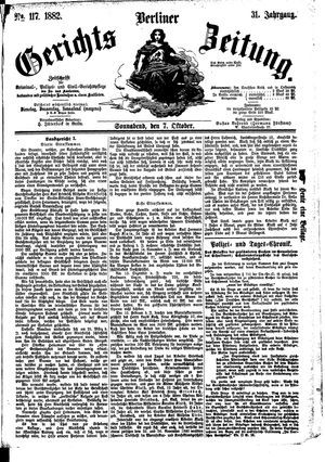 Berliner Gerichts-Zeitung vom 07.10.1882