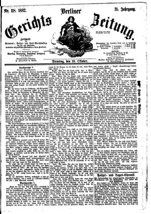 Berliner Gerichts-Zeitung vom 10.10.1882