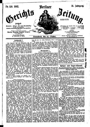 Berliner Gerichts-Zeitung on Oct 14, 1882