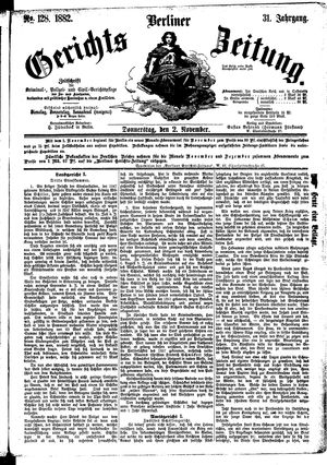 Berliner Gerichts-Zeitung vom 02.11.1882