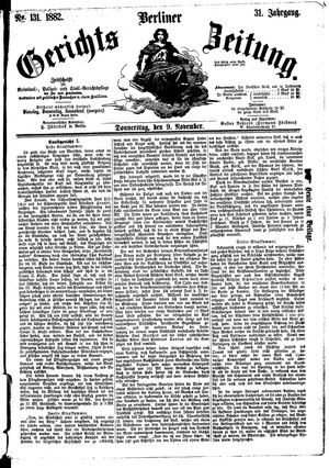 Berliner Gerichts-Zeitung vom 09.11.1882