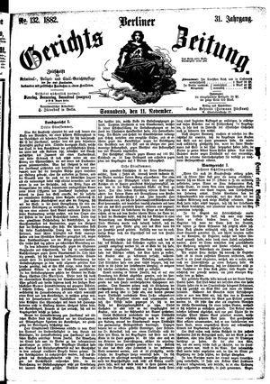 Berliner Gerichts-Zeitung vom 11.11.1882