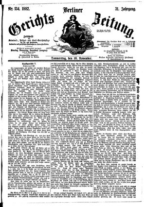 Berliner Gerichts-Zeitung vom 16.11.1882
