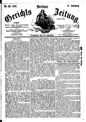 Berliner Gerichts-Zeitung vom 18.11.1882