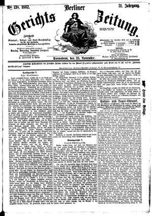 Berliner Gerichts-Zeitung on Nov 25, 1882