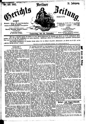 Berliner Gerichts-Zeitung vom 30.11.1882