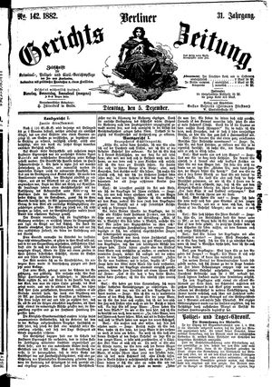 Berliner Gerichts-Zeitung vom 05.12.1882