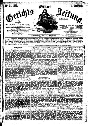 Berliner Gerichts-Zeitung vom 28.12.1882