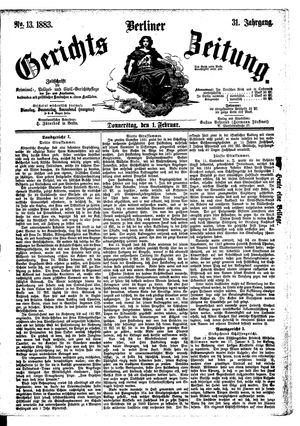 Berliner Gerichts-Zeitung on Feb 1, 1883