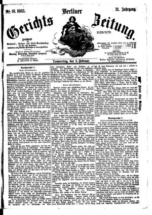 Berliner Gerichts-Zeitung on Feb 8, 1883