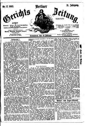 Berliner Gerichts-Zeitung vom 10.02.1883