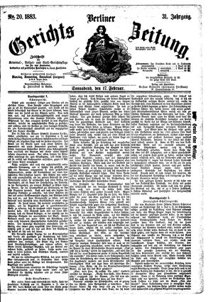Berliner Gerichts-Zeitung vom 17.02.1883