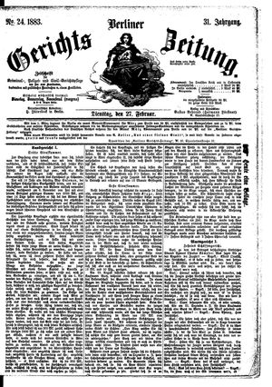 Berliner Gerichts-Zeitung on Feb 27, 1883
