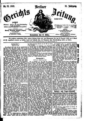 Berliner Gerichts-Zeitung vom 17.03.1883