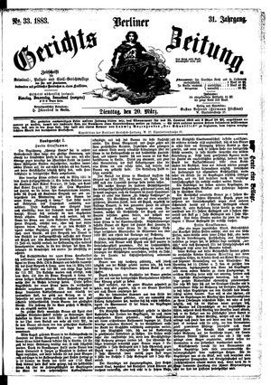 Berliner Gerichts-Zeitung vom 20.03.1883