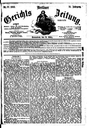 Berliner Gerichts-Zeitung vom 31.03.1883