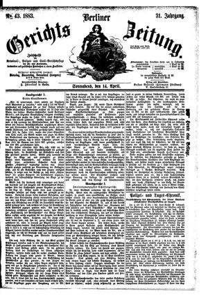 Berliner Gerichts-Zeitung vom 14.04.1883
