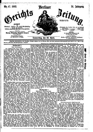 Berliner Gerichts-Zeitung on Apr 26, 1883
