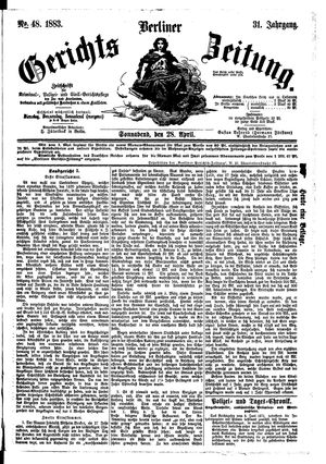 Berliner Gerichts-Zeitung on Apr 28, 1883
