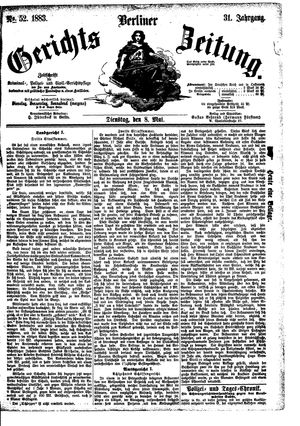 Berliner Gerichts-Zeitung on May 8, 1883