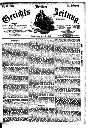 Berliner Gerichts-Zeitung vom 10.05.1883