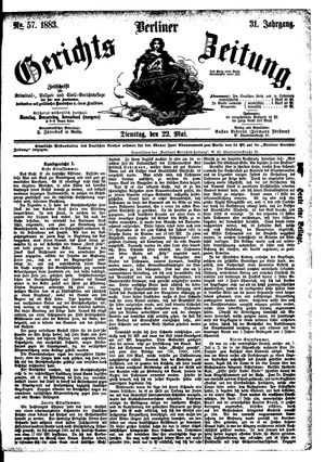 Berliner Gerichts-Zeitung on May 22, 1883