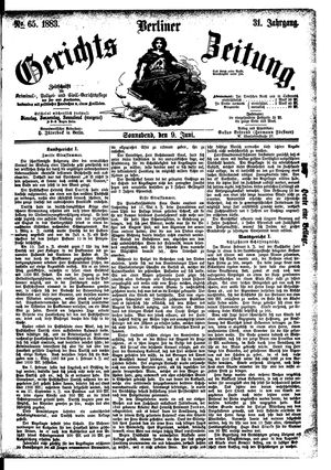 Berliner Gerichts-Zeitung on Jun 9, 1883