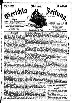 Berliner Gerichts-Zeitung vom 03.07.1883