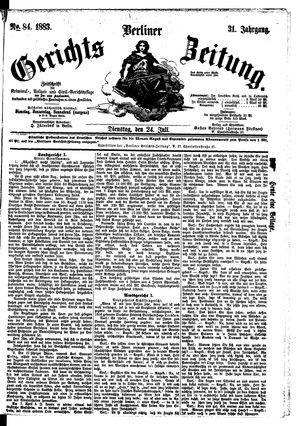 Berliner Gerichts-Zeitung vom 24.07.1883