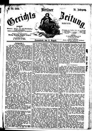 Berliner Gerichts-Zeitung vom 11.08.1883