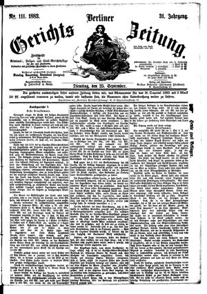 Berliner Gerichts-Zeitung on Sep 25, 1883