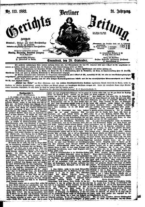 Berliner Gerichts-Zeitung on Sep 29, 1883