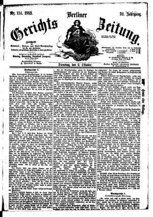 Berliner Gerichts-Zeitung on Oct 2, 1883