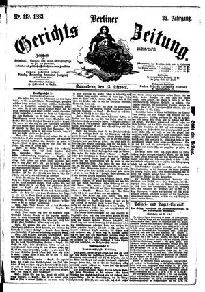 Berliner Gerichts-Zeitung vom 13.10.1883