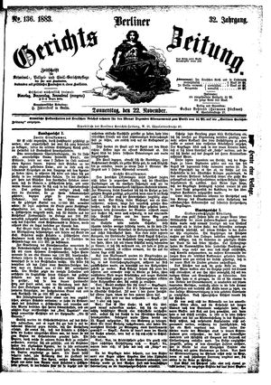 Berliner Gerichts-Zeitung vom 22.11.1883