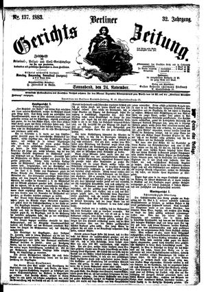 Berliner Gerichts-Zeitung vom 24.11.1883