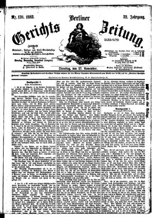 Berliner Gerichts-Zeitung vom 27.11.1883