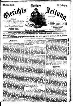 Berliner Gerichts-Zeitung on Nov 29, 1883