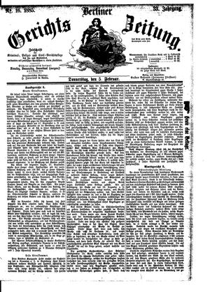 Berliner Gerichts-Zeitung vom 05.02.1885