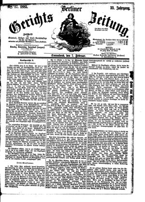 Berliner Gerichts-Zeitung vom 07.02.1885