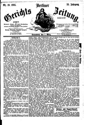 Berliner Gerichts-Zeitung vom 07.03.1885