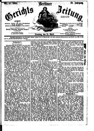 Berliner Gerichts-Zeitung vom 21.04.1885