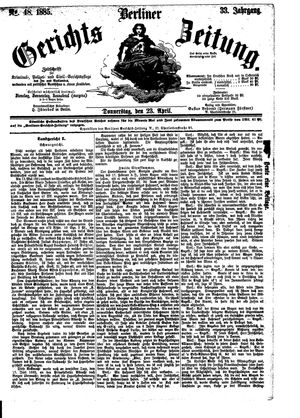 Berliner Gerichts-Zeitung on Apr 23, 1885