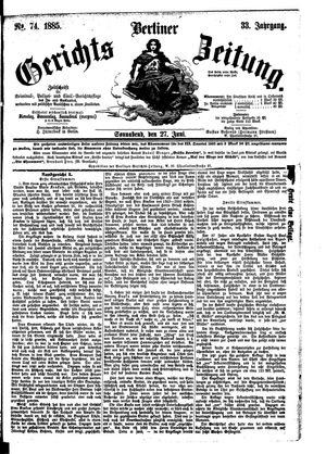 Berliner Gerichts-Zeitung vom 27.06.1885