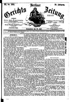 Berliner Gerichts-Zeitung vom 25.07.1885