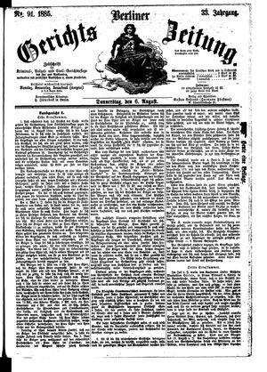 Berliner Gerichts-Zeitung on Aug 6, 1885