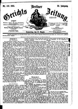 Berliner Gerichts-Zeitung vom 27.08.1885