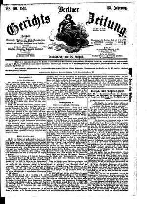 Berliner Gerichts-Zeitung vom 29.08.1885